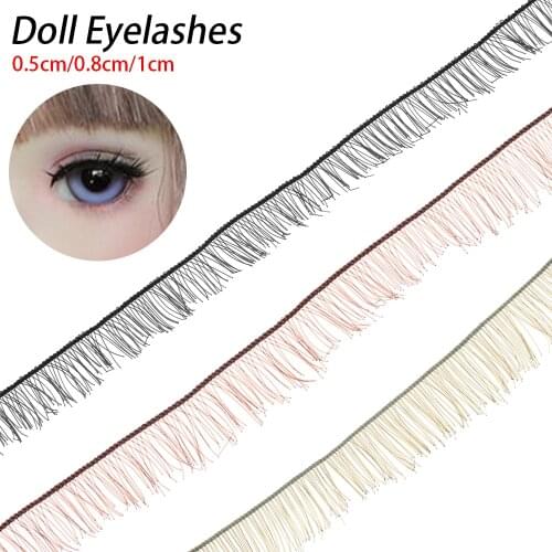 20cm Length Eye Lash Doll False Eyelashes Accessories Black Brown 3 Color Doll Pieces Simulation Natural Curly Girl Dolls Craft