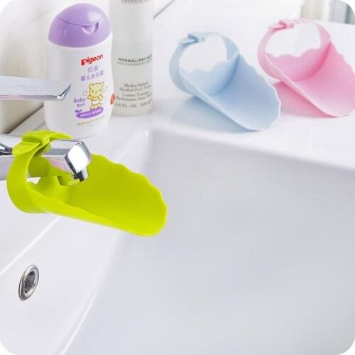 Bathroom Sink Water Tap Faucet Extending Tank Elastic Device Extension Guide Baby Child Hand Washing Helper
