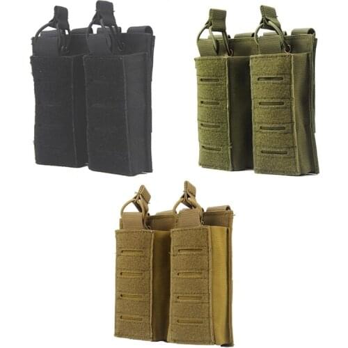 Tactical Magazine Pouch Edc Molle Mag Pouch Elastic Open-Top Double Mag Pouch Holder Carrier Bag