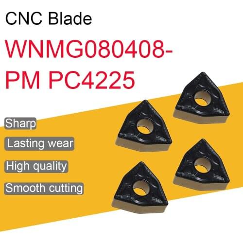 10PCS WNMG080408-PM PC4225 Carbide Inserts High Quality External Turning Tools CNC Lathe Tool Accessories Machine