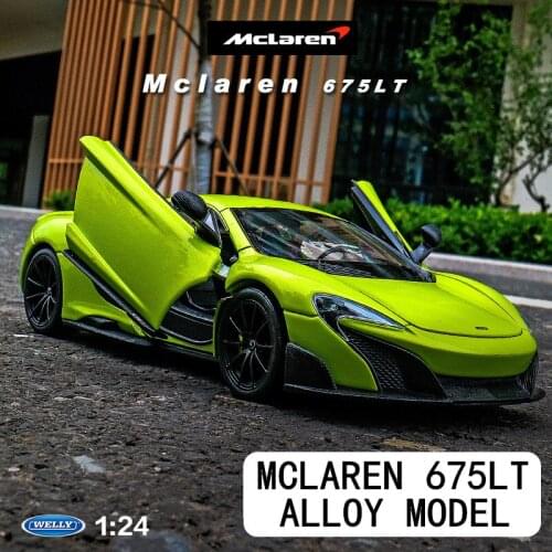Welly 1:24 McLaren 675LT car decoration collection gift toy Die casting model boy toy