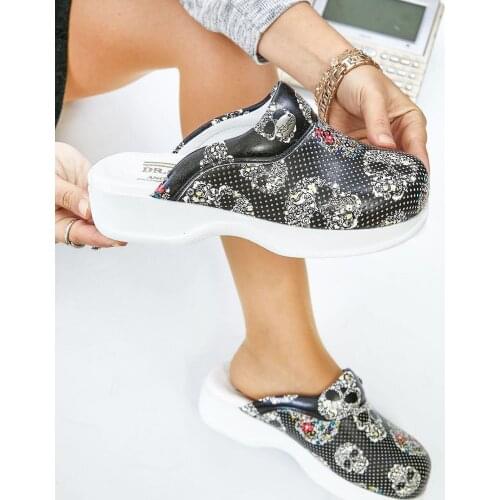 Lady Classic Sole Handmade Orthopedic Sabo Slippers Models Doctor Nurse Hospital & Nursing Leather Clogs & Womens Clogs