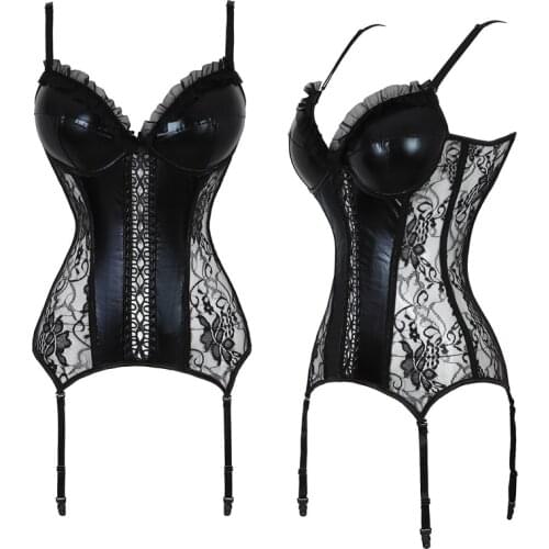 Women Corset Steel Bone Sexy Slim Waist Shaper Overbust Sexy Corset Dress Women Sexy Top Lace up Corset Tight-fitting Mini Dress