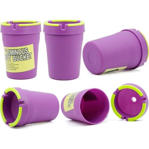 10PCS Fluorescent Ash Tray Car Ashtray Smoke Cup Cenicero Cendrier Office Herb Tobacco Cigarette Smoking Accessories