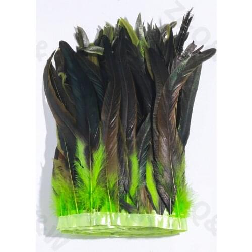 2-10 meters natural 25-30CM cock tail dyed with fruit green to make cloth edge DIY shopping festival performance costume skirt