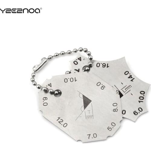 2pcs/Set Welding Gauge Key Ring Mini Pocket Gage Key Chain Weld Seam Test Ulnar Inspection Ruler Welding Tools Stainless Steel