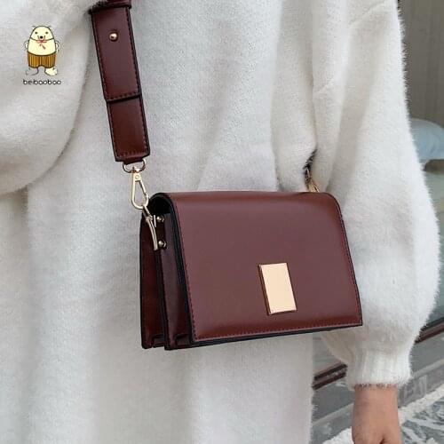 Beibaobao 2020 Autumn Crossbody Shoulder Bag Solid Color PU Leather Bags For Women Female Travel Handbags and Purses