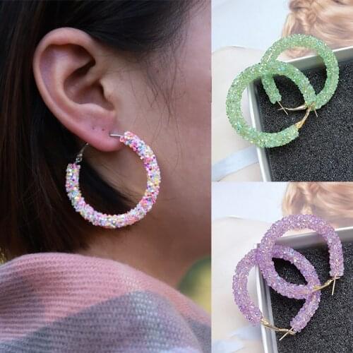 Large earrings for women resin hoop earrings girl jewelry gift charm shape clip on earrings hoop christmas earrings серьги