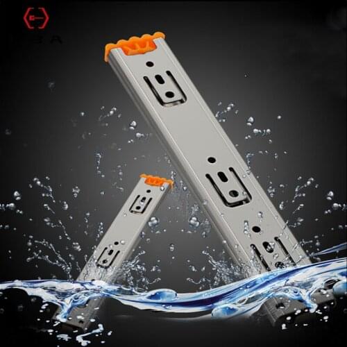 10"-20" Big Home Goods High Grade Drawer Damper Slides Stainless Steel Furniture Three Section Cabinet Hardware Smooth Slide