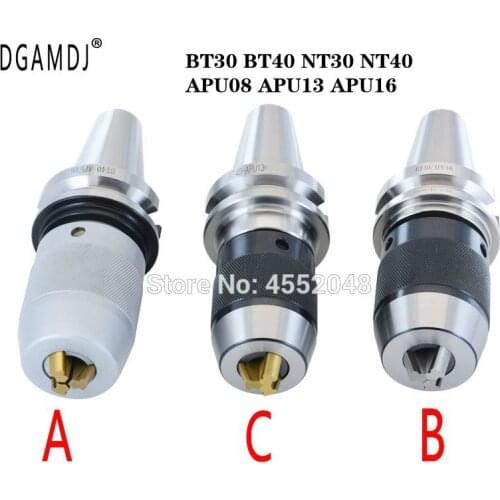 BT30 BT40 NT30 NT40 APU08 APU13 APU16 80L 100L 110L precision CNC integrated self tightening drill chuck for drilling machine