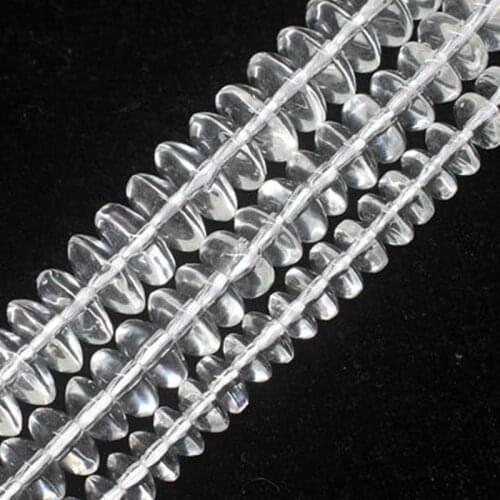 Natural White Clear Quartz Beads Rondelle Heishi Spacer DIY Loose Beads For Jewelry Making Beads Accessories 15'' Women Gift