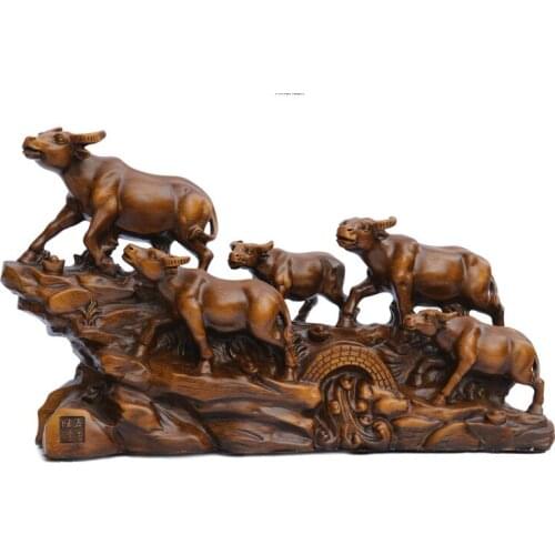 Fortune Geomantic water Cow sitting room Bull office table front desk study decoration company store opening gift statue