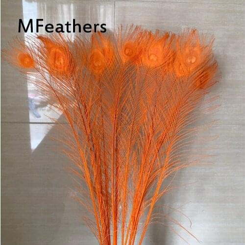 Good!EMS Free shipping wholesale 1000pcs / lot high-quality Orange peacock feathers, 70-80cm / 28-32 "DIY jewelry decoration