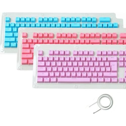 104 English PBT Keycaps for Mechanical Keyboard Compatible with MX Switches Transparent Support Led Lighting Keycaps