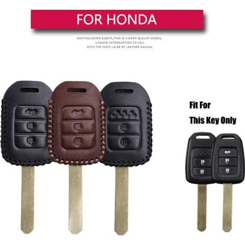 Leather Car Key Fob Case Cover For Honda Accord City Civic CRV Jazz HR-V HRV Vezel Smart Car Protection Key Shell Bag Holder