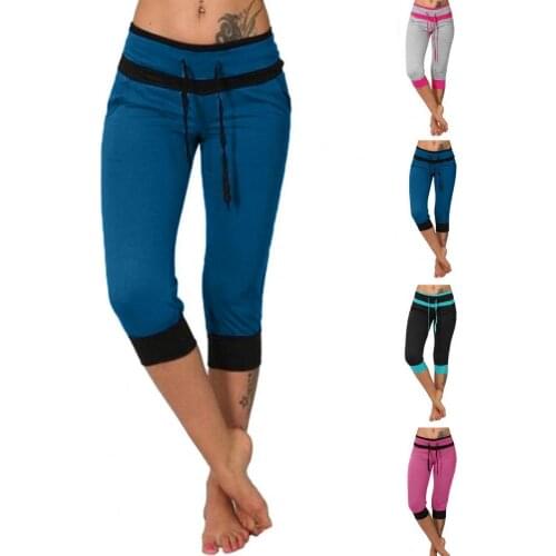 Leggings Casual High Waist Drawstring Capri Pants Women Office Lady Pants Skinny for Yoga