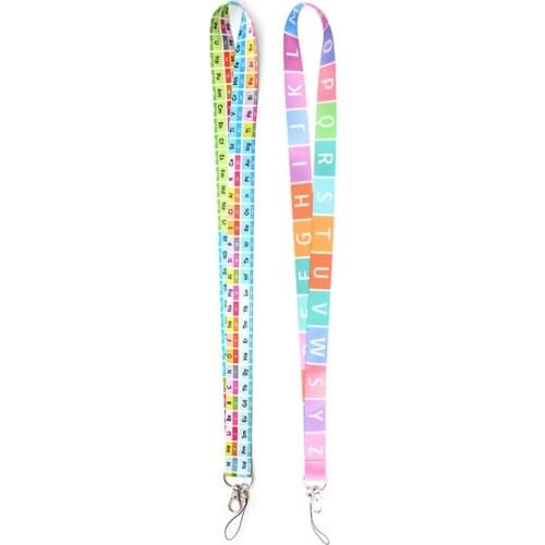 Multi Function Hanging Neck Key Chain Sling Creative Period Table Print Mobile Phone Rope Multi-color ID Card Lanyard