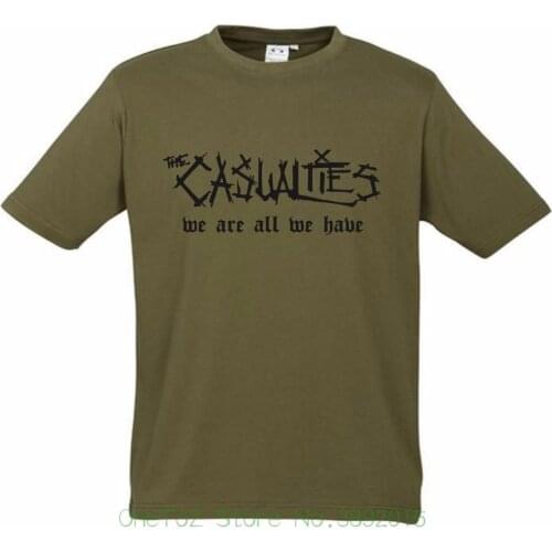 2018 New MenS T Shirt The Casualties T-Shirt New Khaki Rare T Shirt S Xxl Street Punk Hardcore Rock