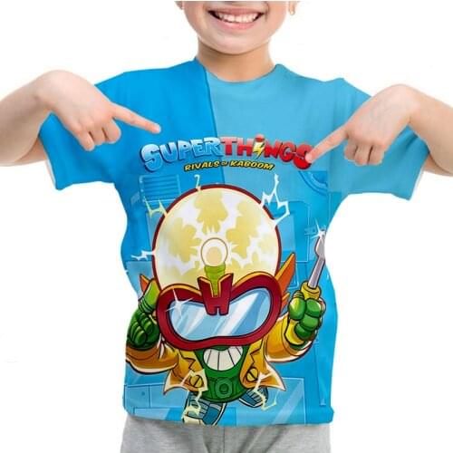 2021 New Super Zings Series 7 T Shirt Summer Short Sleeve Casual Tshirt Kids Superzings T-shirt Baby Boys Girls Cartoon Tee Tops