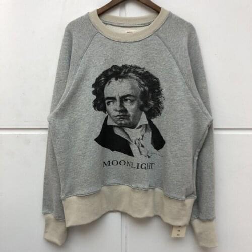 New 2021 Men KAPITAL Beethoven High Hoodies Hoody hooded Sweatshirts velvet Cotton Drake Thick Fleece Street Hip hop #A4