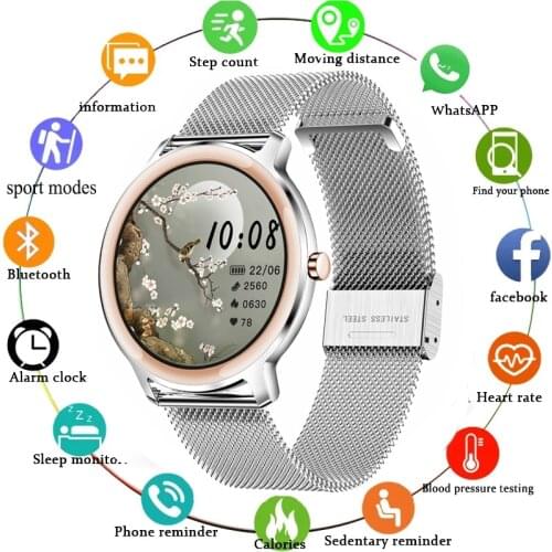 2021 New Smart Watch Women Physiological Heart Rate Monitoring Information Reminder For Android IOS Waterproof Ladies Smartwatch