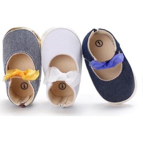Toddler Shoes for Newborn Bowknot Baby Crib Shoes Soft Sole First Walker Anti-Slip Baby Girls Shoes Prewalker