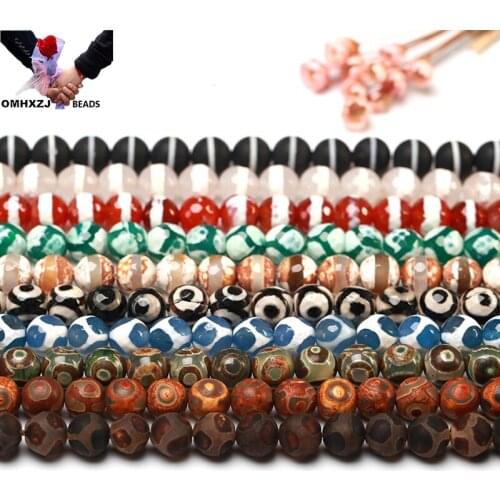 OMH JD15 6 8 10 12mm Natural Jewelry DIY Making Bracelet Necklace Natural Sky Pearl Agate Round Natural Jade Loose Spacer Beads