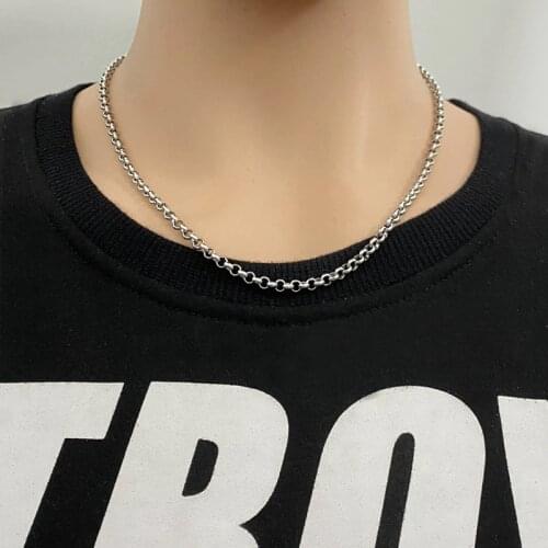 Titanium steel necklace round pearl chain stainless steel necklace womens popular all-match sweater chain