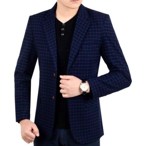 Middle-aged suits men blazer coats spring autumn mens jacket masculino slim fit casaco jaqueta masculina b305
