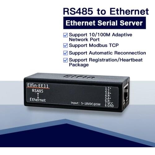EE11 MINI RS485 serial server to Ethernet ModbusTCP serial to Ethernet RJ45 converter with embedded web server