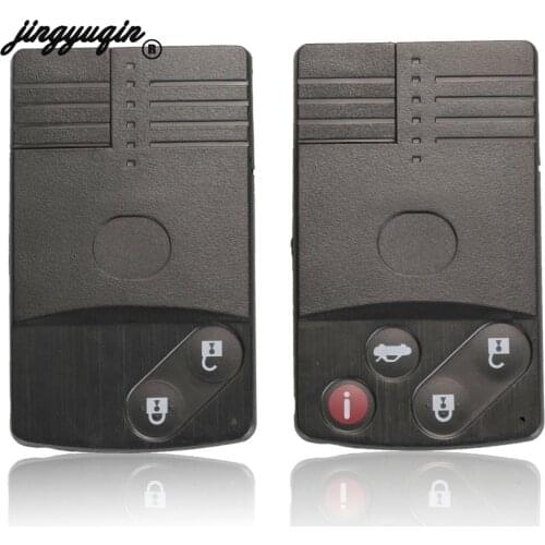 Jingyuqin Replacement Smart Card Remote Key Shell 2 Buttons& Uncut Blade-FOB For Mazda 5 68 CX-7 CX-9 M8 Key Card