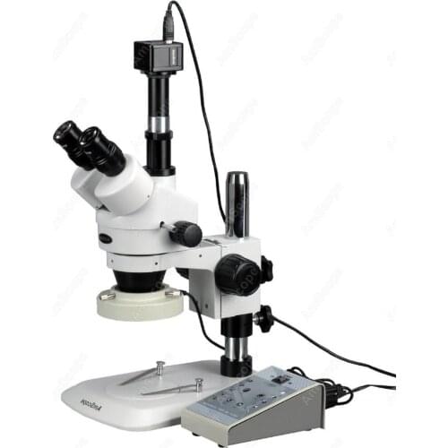 Zoom Stereo Microscope--AmScope Supplies 3.5X-90X Zoom Stereo Microscope with 80-Zone 80-LED Light + 5MP Digital Camera