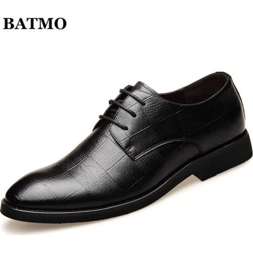 BATMO 2021 new arrival Genuine Leather Dress shoes men,male cow leather shoes 8279