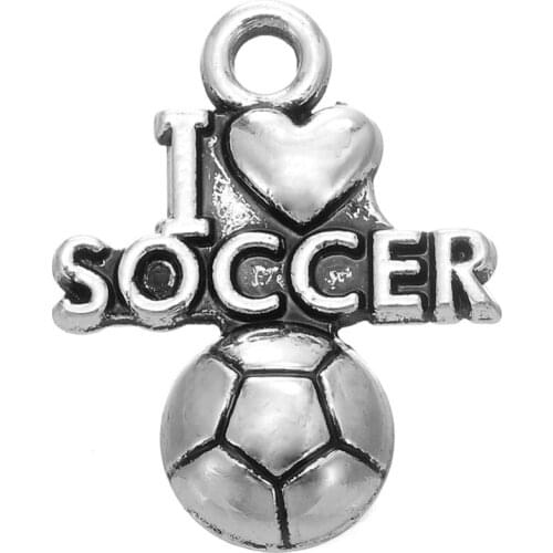 I love soccer accessory Zinc Alloy charm
