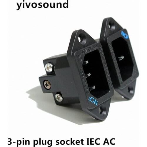 Yivosound hi-end DIY HIFI plating Rhodium IEC inlet Power 3-pin plug socket AC 250V 10A