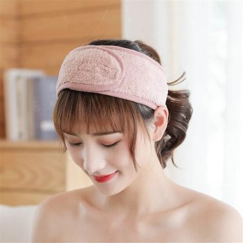 Women Bath Shower Cosmetic Hair Bands Wrap Adjustable Face Washing Makeup Headbands Turban Soft Toweling SPA Salon
