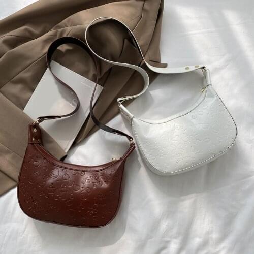 Women Fashion Cartoon Embossing Zipper Purse Hobos Handbag Female Leisure Crossbody Messenger Bag Casual Shoulder Pouch