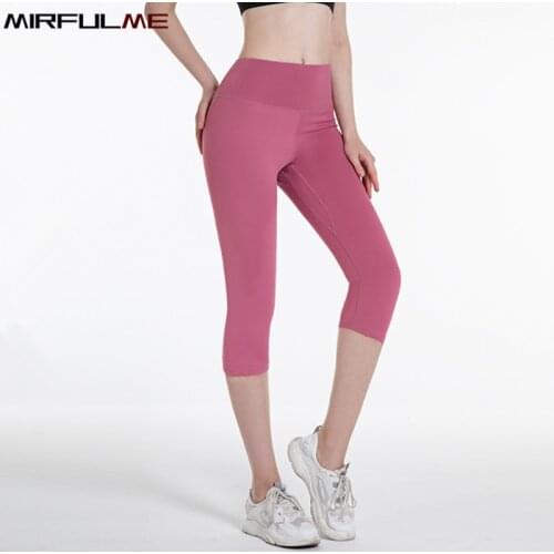 Women Sport Leggings High Waist Cropped Yoga Pant Elastic Running Capris Girls Quick Dry Gym Workout Tights Soft Slim Sweatpants
