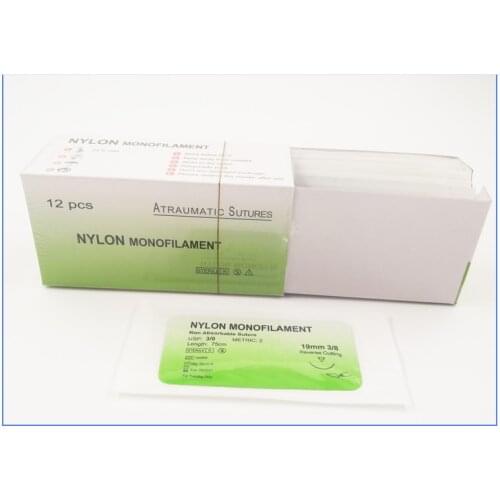 12 Pcs/box surgical thread suture needle for medical surgical suture pad suture surgical set Suture kit materials for teaching