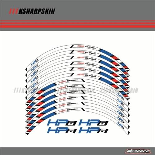 12 X Thick Edge Outer Rim Sticker Stripe Wheel Decals For BMW HP4 HR6 17'' motorcycle wheel stickers