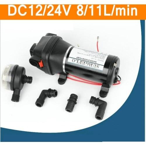 DC12V 24V 8-11L/min Plastic Water Pump Mini Diaphragm Pump Household Heavy Power For Marine RV Recreational Vehicle Boat Pump
