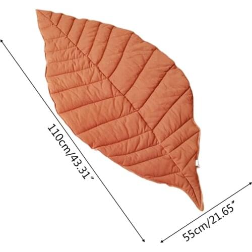 28EC Baby Soft Cotton Play Mat Crawling Carpet Leaf Shape Kid Room Floor Rug Game Pad