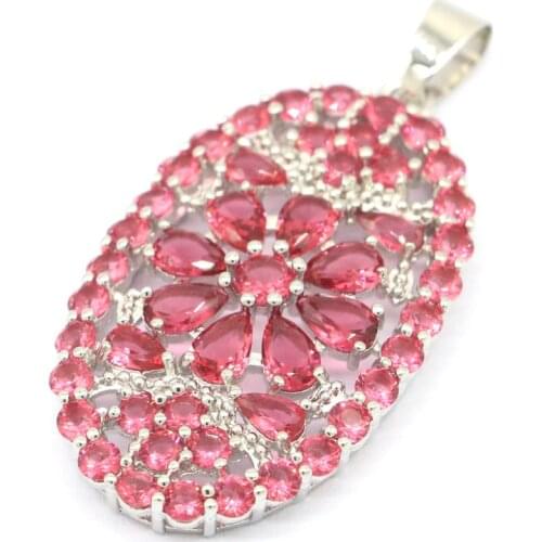 54x41mm SheCrown Big Size Created 16.6g Rich Blue Violet Tanzanite Womans Silver Pendant