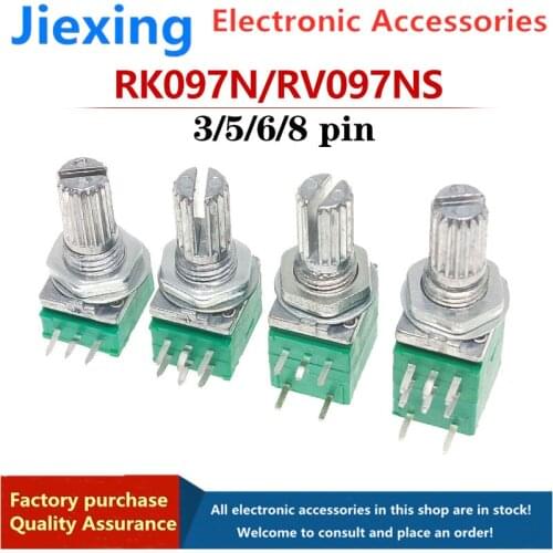 5pcsRV/RK097NS volume potentiometer 3/5/6/8 foot resistance value B5K10K20K50K100K adjustable potential