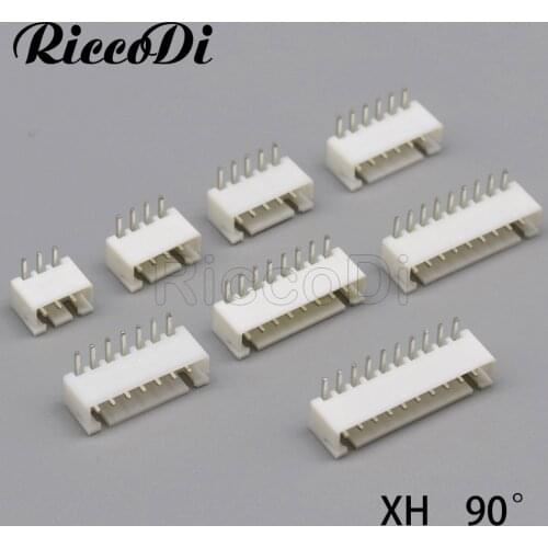 50/100/200Pcs JST 2.54mm Pitch XHR Right Angle PCB Board to Connector 2-10Pin Wire to Board Connector Housing Wafer 90 Degree