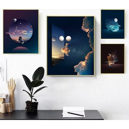 Diamond Painting Fantasy Universe Planet Nursery Abstract Space Nebula Wall Art Posters Living Room Home Decoration