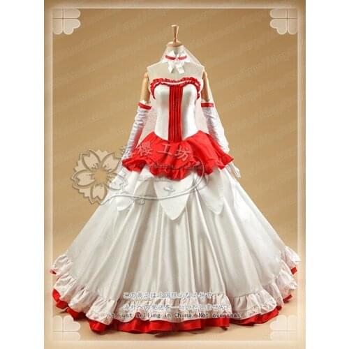 Anime Sword Art Online Asuna Yuuki Dress SAO ALO White Cosplay Costumes Wedding Dress for Halloween Free Shipping