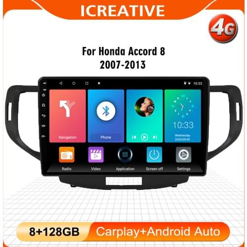 Car Radio For Honda Accord 8 2007-2013 9 Inch 2 Din Android Stereo WIFI GPS Navigation Multimedia Player Head Unit
