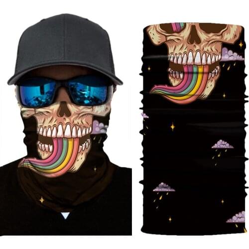 3D Seamless Magic Bandana Clown Ghost Skull Tube Neck Warmer Face Cover Head Scarf Headband Headwear Snowboard balaclava