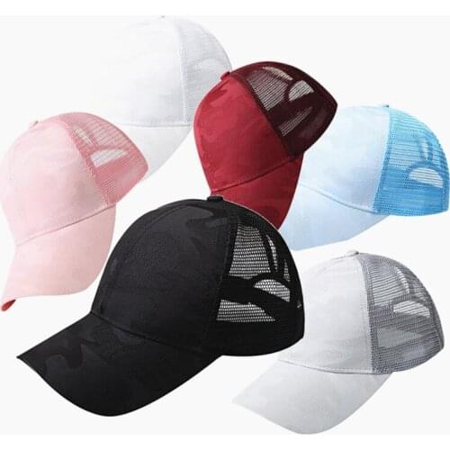 2021 Hot 1Pc New Ponytail Baseball Cap Summer Tennis Caps Mesh Sun Hat Women Snapback Hip Hop Snapback Caps Female Outdoor Hat